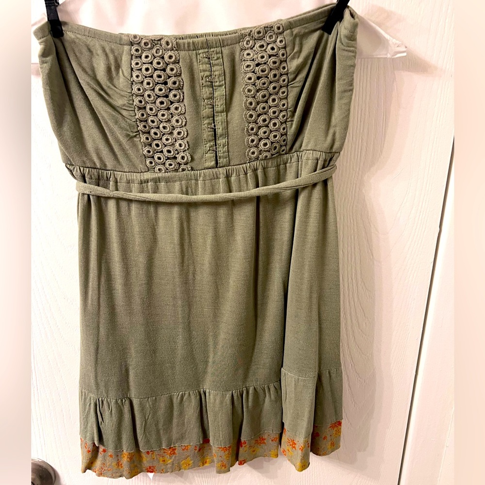 Green Strapless Tank Top